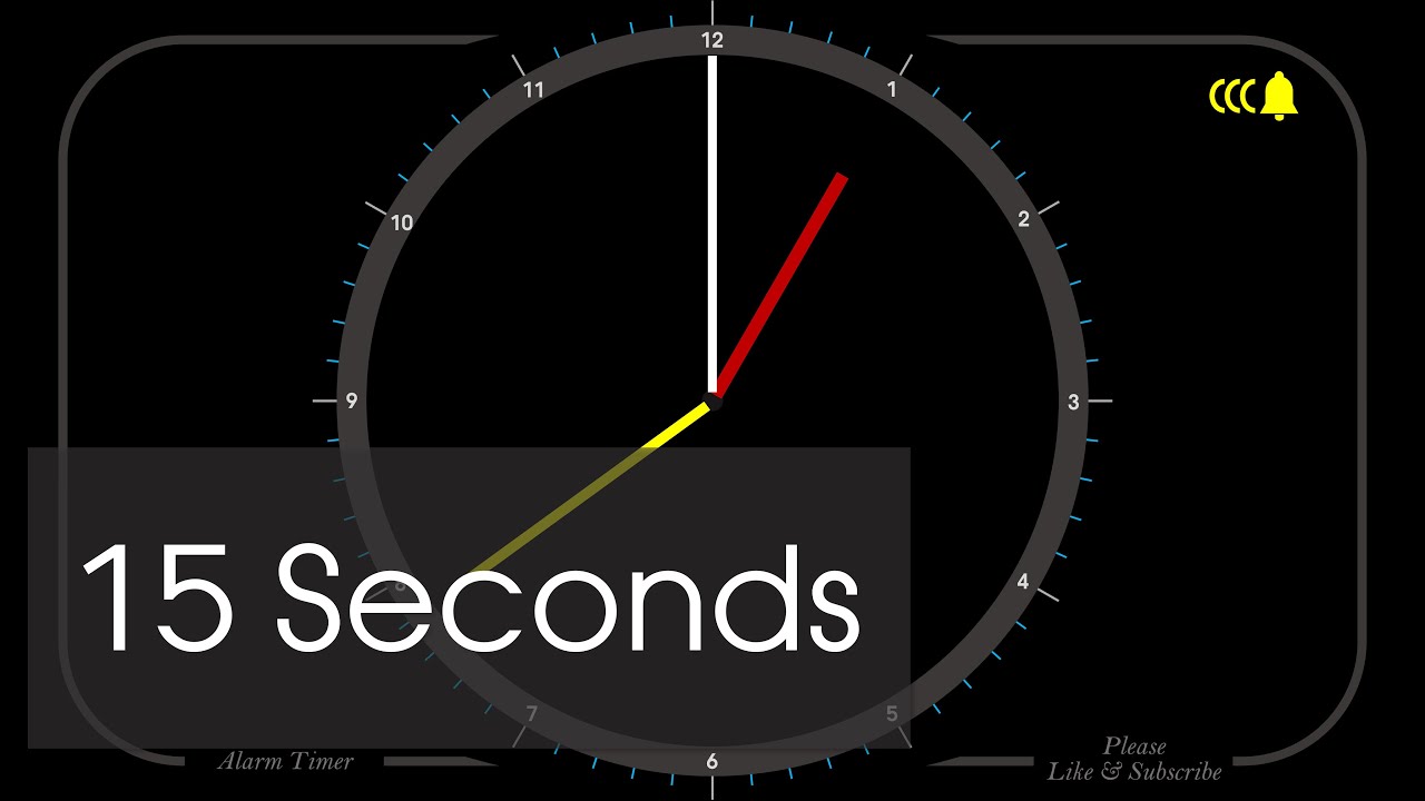 15 Seconds - Analog Clock Timer & Alarm - 1080p - Countdown - YouTube