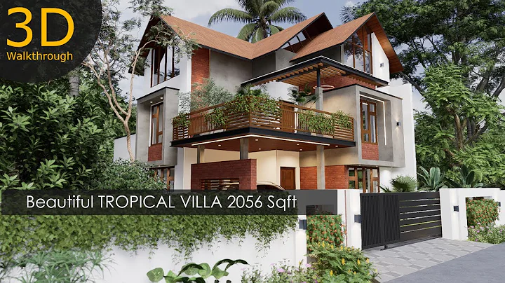 Tropical Style Villa of 2056 Sqft | Exterior 3D Walkthrough | Blender | D5 Render | Buildon Ideas