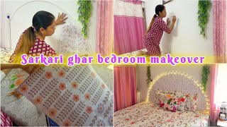 🛏️ Sarkari ghar bedroom makeover | bed head tutorial #bedroomdecor #bedroommakeover #sarkarighar 