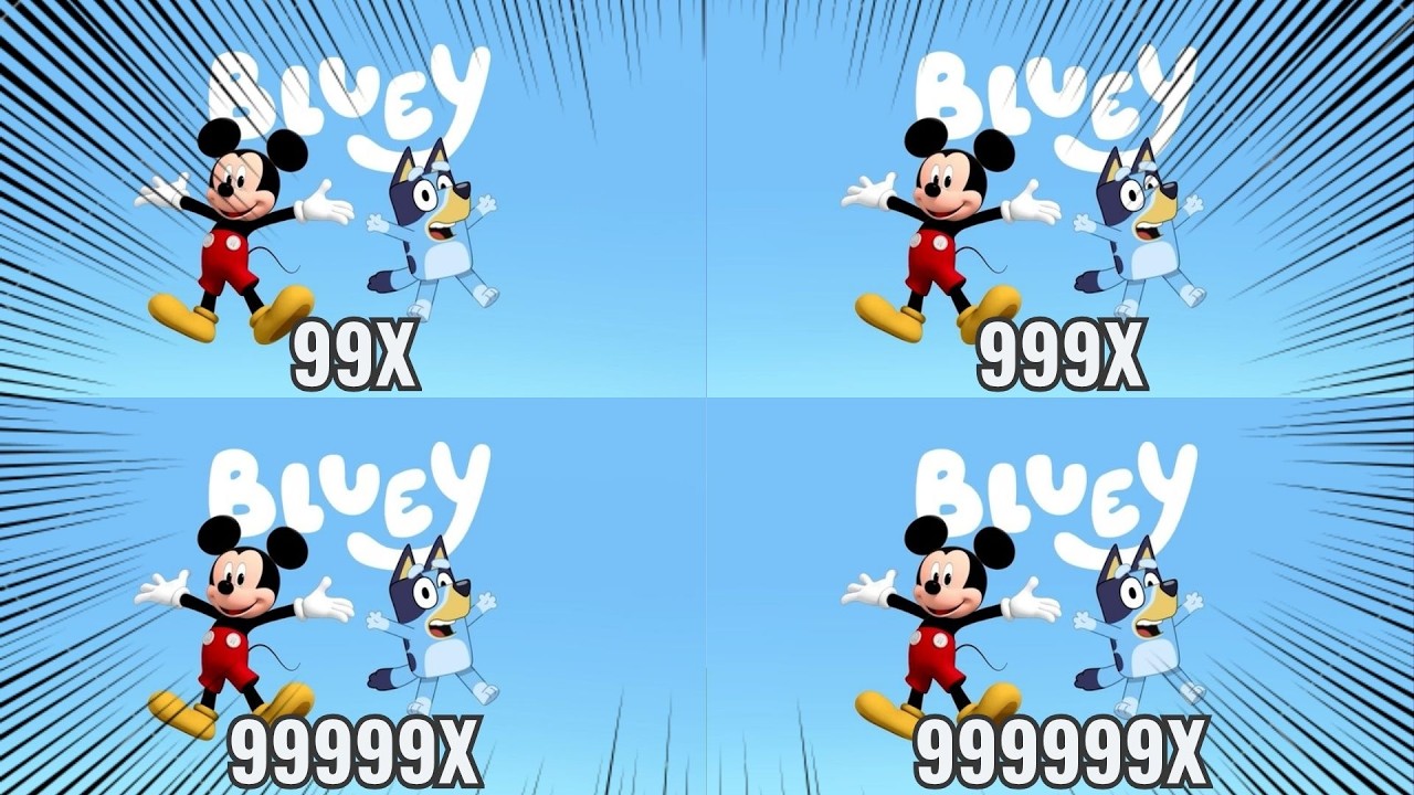 Mickey Mouse and Bluey Intro Getting 999999X Speed - YouTube