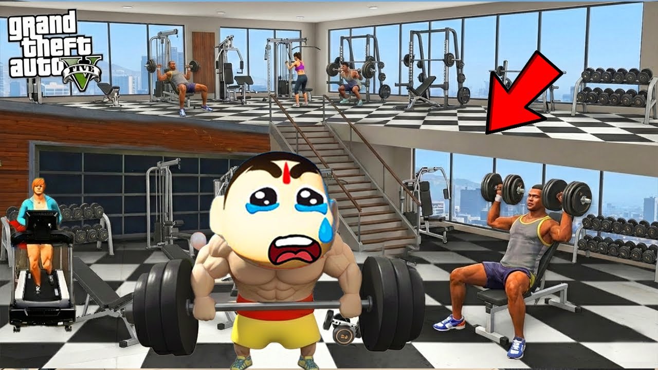 GTA V : Franklin & Shinchan Open New Second Floor In His Luxury Gym in GTA 5