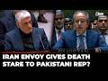 Watch Iran Envoy Reaction As Pakistani Counterpart Supports Anti Tehran Resolution On Gulf Attacks