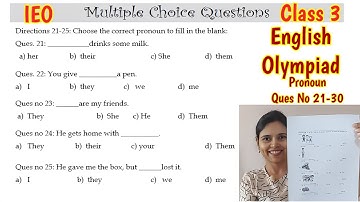Olympiad Exam for Class 3 English 2023 | English  Olympiad Mock Test for Class 3 | IEO Class 3