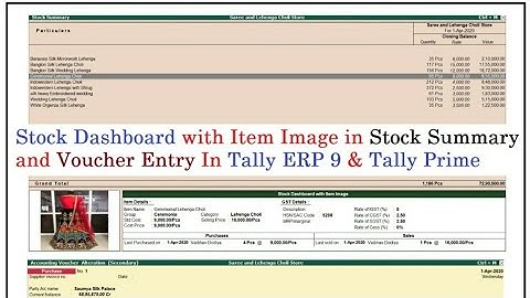 (Buy TDL Source Code Only Rs 250) Stock Dashboard with Item Image in Stock Summary and Voucher Entry
