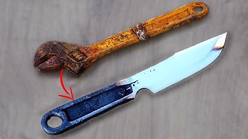 Forging Survival Knife From Rusty Wrench