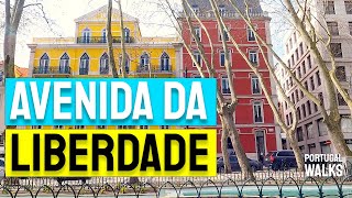 4K Walking Lisbon Avenida Liberdade January Winter