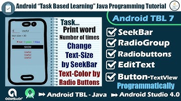 Android TBL Java Task 7 | Set Text size and Set Text Color programmatically  | Android Tutorial