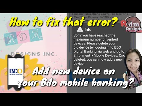 How To Add New Device on Bdo Mobile Banking | Rdm Designs Tutorial