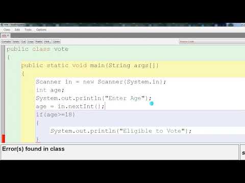 Program to check a person is eligible to vote or not | If Else Construct 01 | Java | Hindi