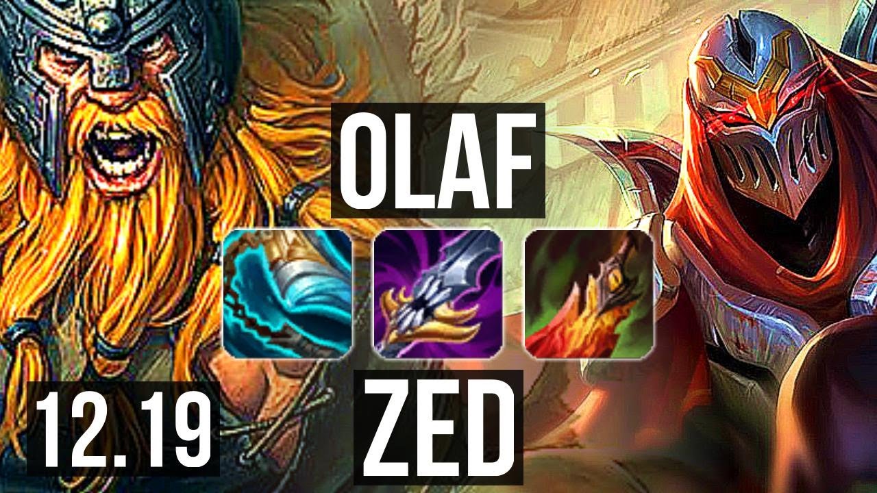 OLAF vs ZED (JNG) | Rank 1 Olaf, 12/1/5, Legendary, Rank 22 | EUW Challenger | 12.19