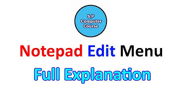 Notepad (Edit Menu) Full Explanation.
