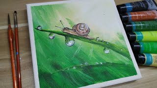 Acrylic painting / How to paint a snail/Easy painting Tutorial #121