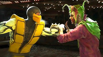 Injustice 2 - Sub-Zero Vs Joker All  Intro Dialogue/All Clash Quotes, Super Moves