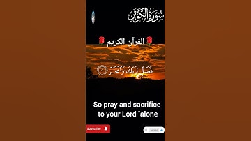 surah al Kausar translate in English القرآن الكريم سورة الكوثر #youtube #religion #quran