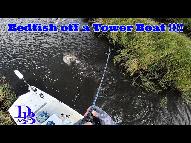 Catching Redfish off a sight tower boat in Dularge, Louisiana day 1 