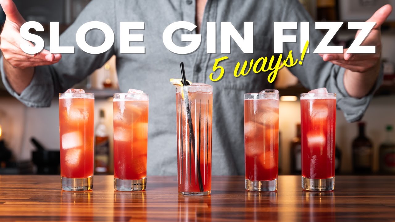 5 ways to make a SLOE GIN FIZZ - a refreshing drink for cooler weather!