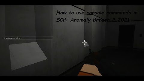 How to use console commands in SCP: Anomaly Breach 2 2021