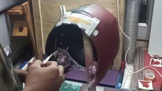 Airbrushing Royal Enfield Custom Helmet