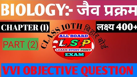 BIOLOGY CHAPTER:-1 जैव प्रक्रम Part 2|Class 10th|VVI OBJECTIVE QUESTION| बिहार बोर्ड परीक्षा 2023