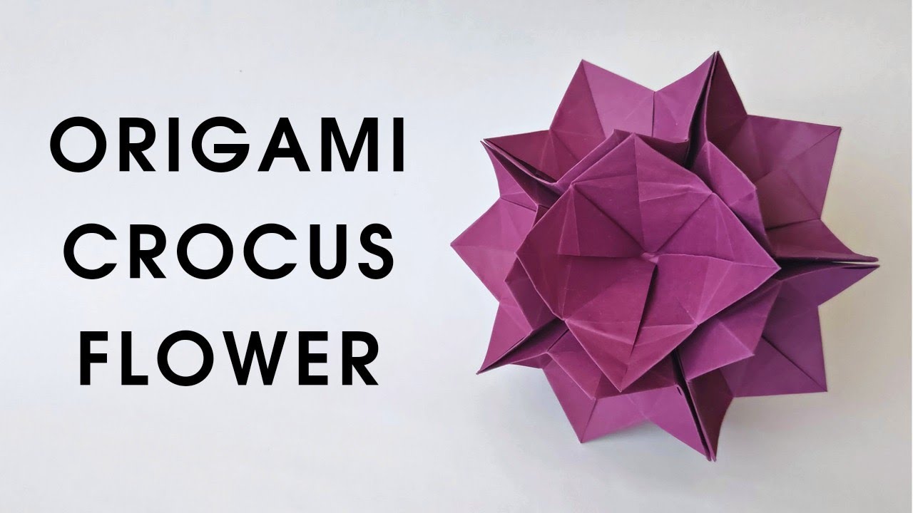 Цветок крокус оригами для детей. Крокусы оригами. Крокус кусудама. Крокус оригами из бумаги. Kira Origami/Purple.