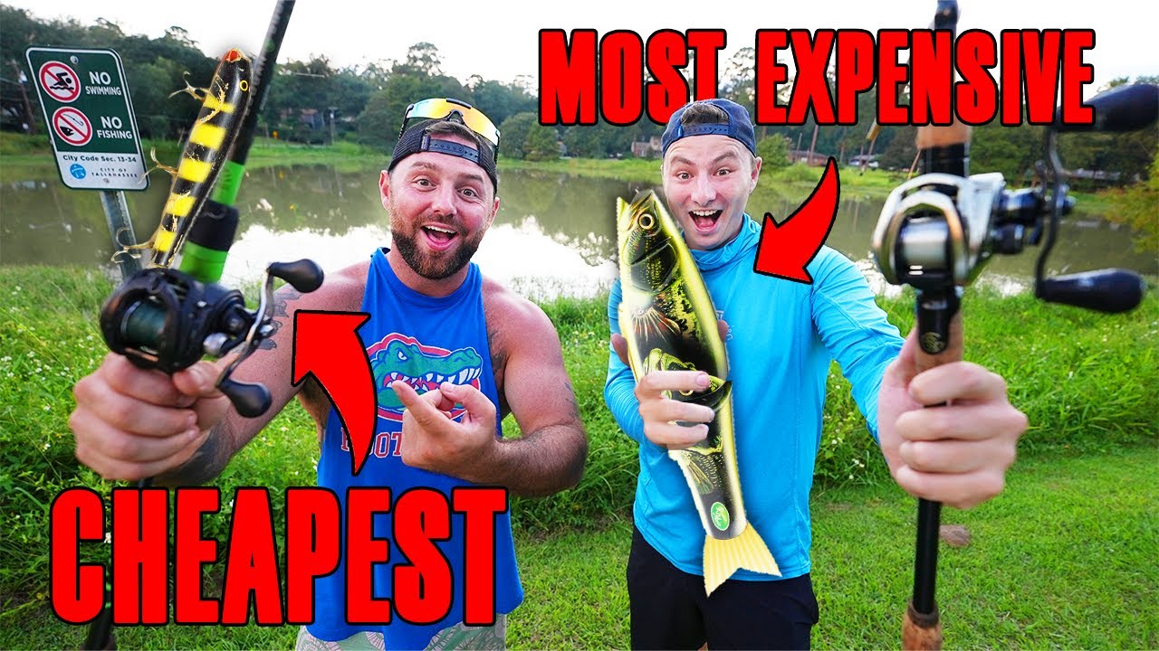 Most Expensive vs. Cheap Fishing Lures Tournament (1v1) 