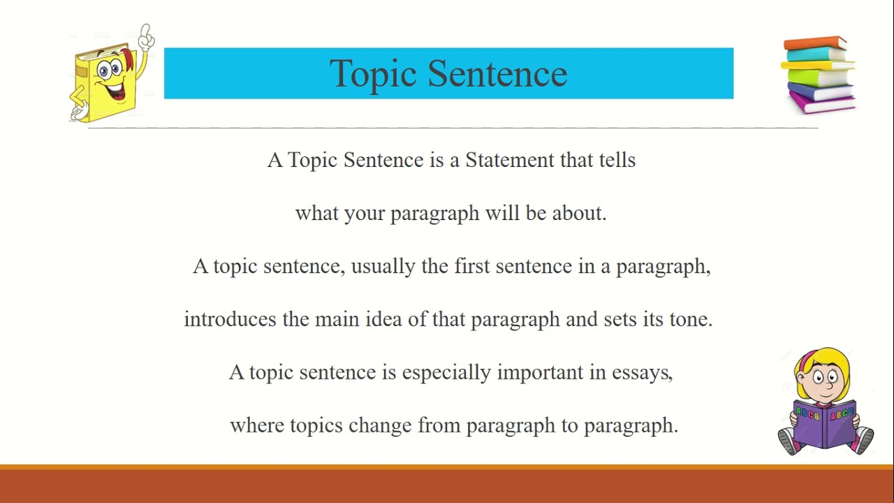 how to write a topic sentence for a book essay