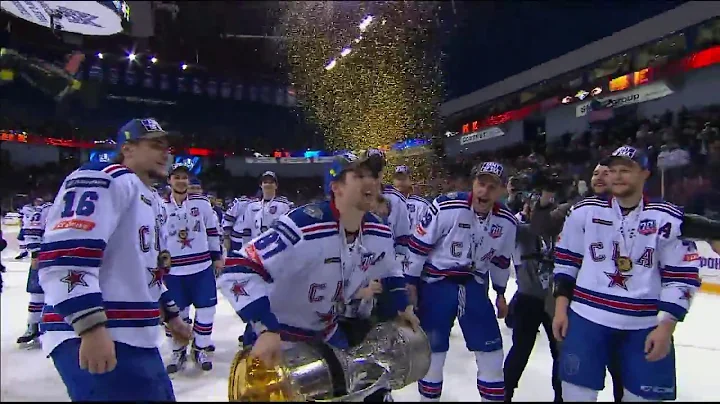 Kovalchuk and Datsyuk raise Gagarin Cup over their heads