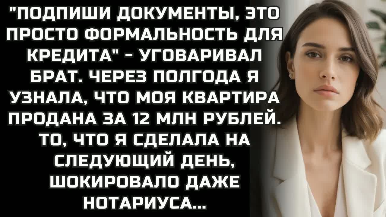 Подпиши документы, это просто формальность для кредита. Через полгода моя квартира продана за 12 МЛН