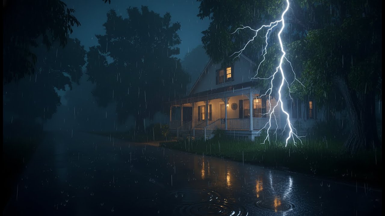 Heavy Rain & Thunderstorm Ambience | Relax and Fall Asleep with Heavy Rain White Noise