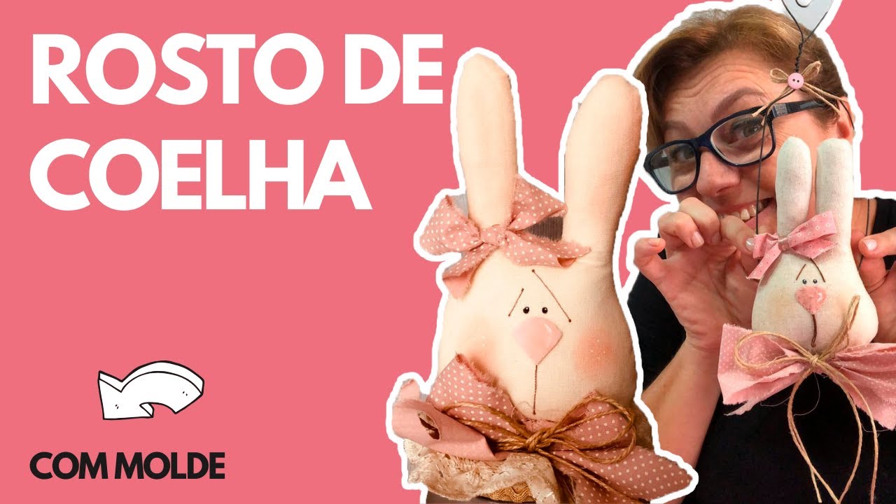 ROSTO DE COELHA PARA PÁSCOA PASSO A PASSO COM MOLDE DRICA TV