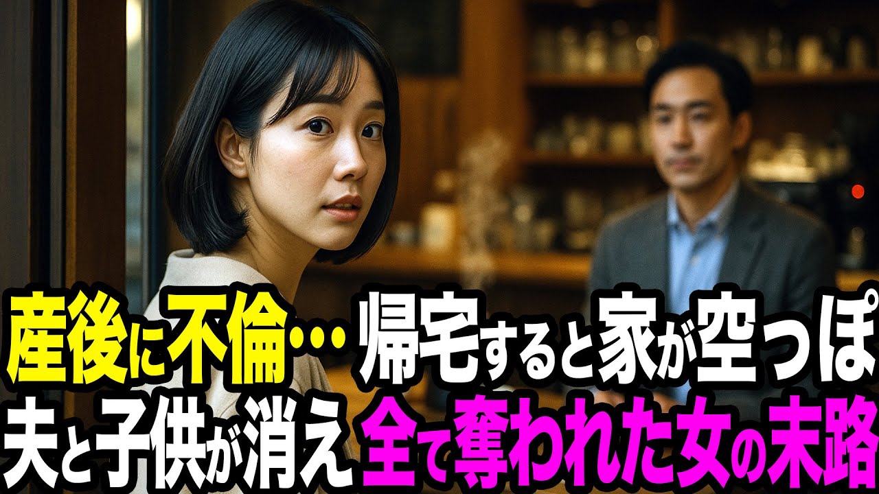 【シタ妻】産後に不倫へ走った私…帰宅すると家が空っぽ、夫と子供が消えていた日。全て奪われた女の末路【修羅場朗読】