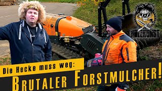 Fortstmulcher in Aktion / Holzkunst Scholz