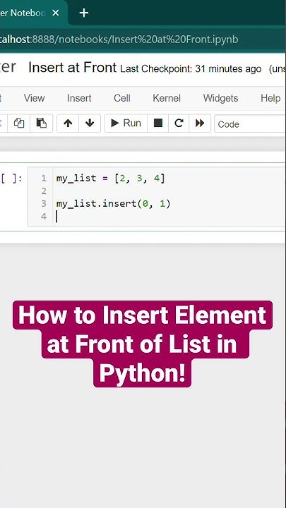 How to Insert Element at Front of List in Python #shorts #python # ...