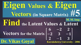 Eigen Values & Eigen Vectors 5 in Hindi (M. M. Imp.) in Matrices | Engineering Mathematics