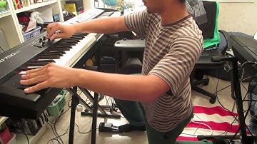 Stratovarius ~ Elysium part I guitar + keyboard solo - cover