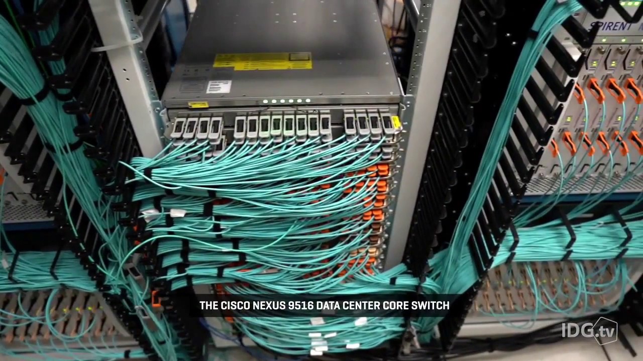 Stress test Cisco Nexus 9516 data center core switch - YouTube