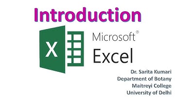 Introduction to Microsoft Excel By Dr. Sarita Kumari