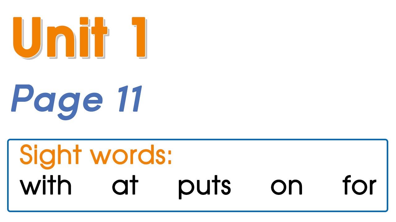 Oxford Phonics World 2 CD1 - Unit 1 - Sight words: with at puts on for ...