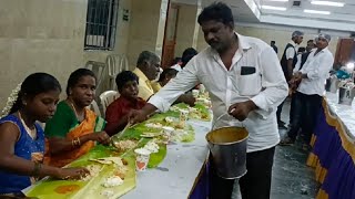 Wedding reception treat south indian special dinner full veg meals by family eating shows