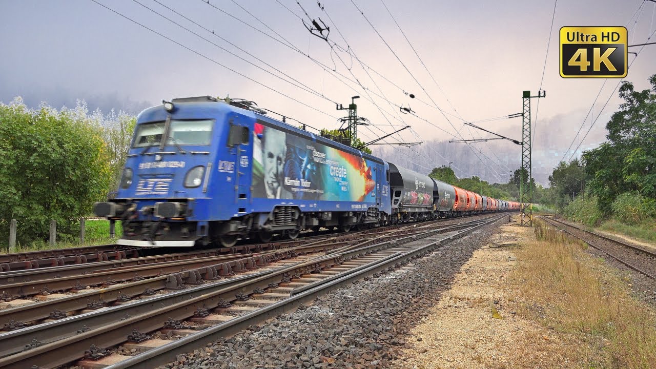 Rattling wheels on the rails - Listen to that fast train - rail - wheel sounds - Hungary trains [4K] - dulevoz