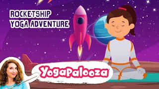 Video thumbnail of "Rocket ship kids yoga and mindfulness adventure: Yoga Poses and Relaxation for kids in outer space!"
