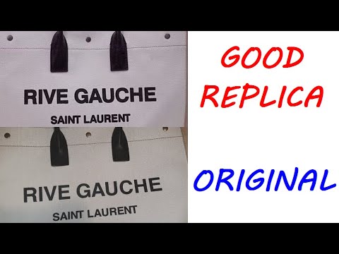 Saint Laurent Rive Gauche tote bag real vs fake. How to spot fake YSL bags  and purses 