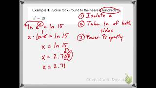 7.7 Solving Equations with Base e