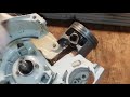 Installing the piston on the Stihl o34 AV chainsaw