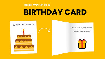 3D Flip Birthday Card CSS | HTML & CSS Tutorial
