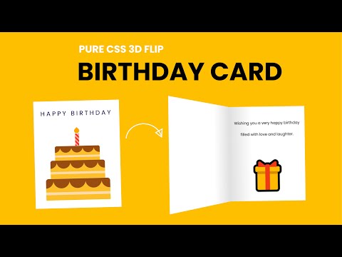 3D Flip Birthday Card CSS | HTML & CSS Tutorial