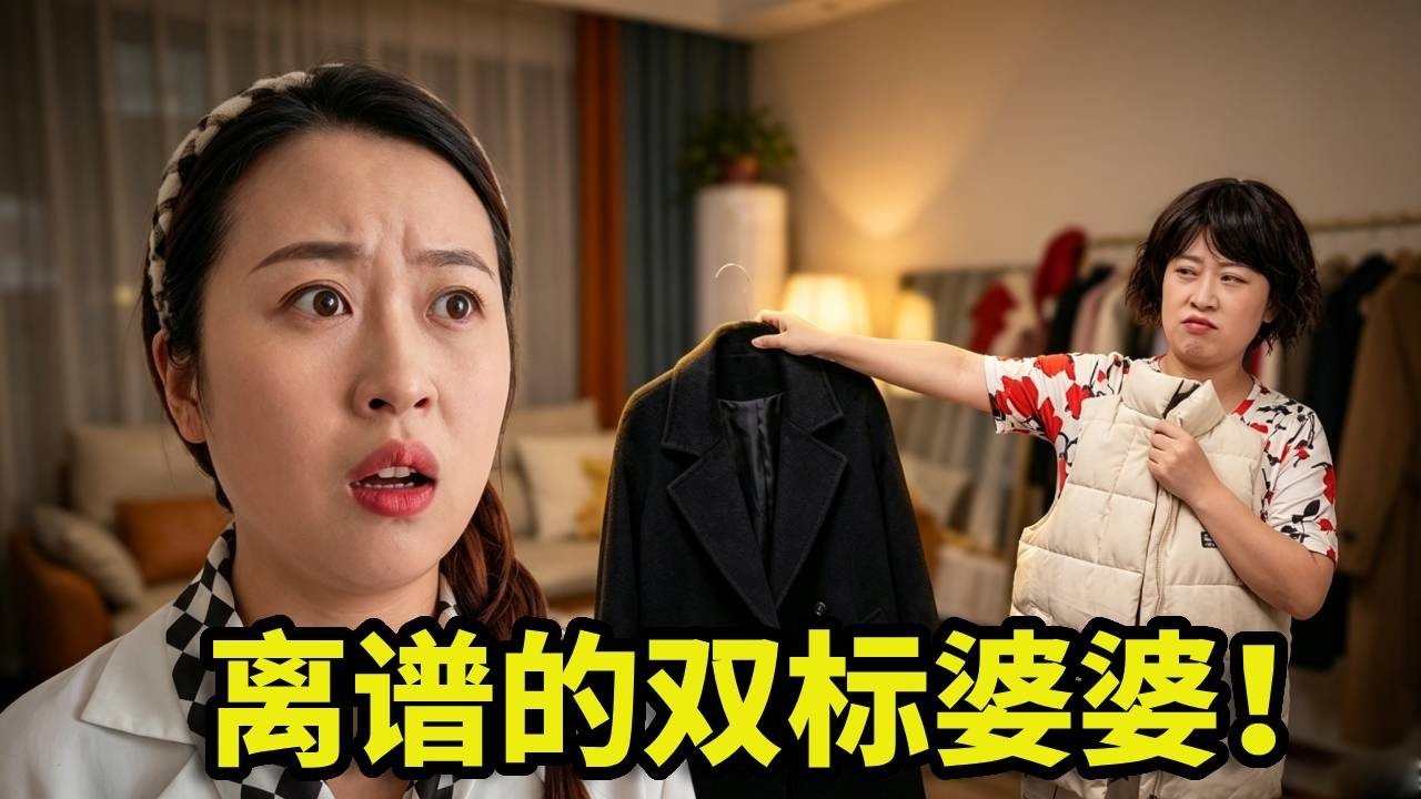 1000元名牌大衣竟輸給20元地攤貨？揭開戲精婆婆的“雙面”演技，兒媳的一個眼神讓人心疼#搞笑 #搞笑視頻 #一人分飾多角 #劇情 #短劇 #故事