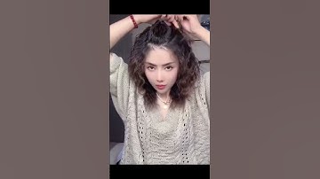 Hairstyle:Beautiful Messy bun with Curly hair🎀 @Girlsstylebeauty #trending #video @LuxyHair