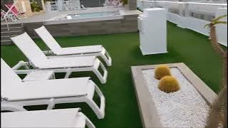 Rooftop tour of Marieta Hotel, Playa Del Engles, Gran Canaria, Spain