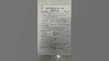 7th 1 mid term question paper social science #exam #7th #social